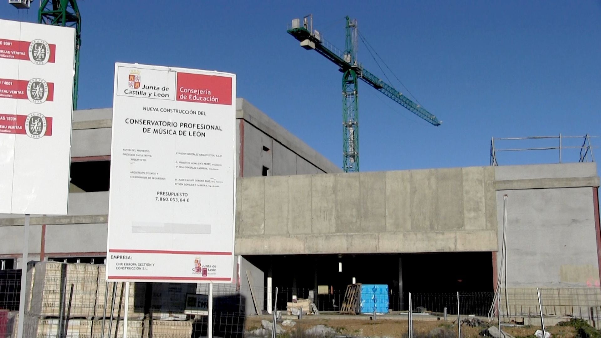 Avanzan las obras en el Conservatorio de Música de la ciudad de León. 