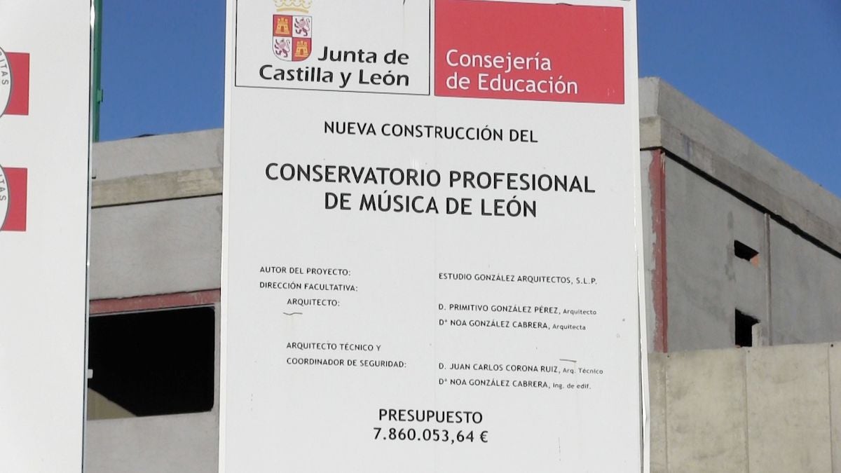 Avanzan las obras en el Conservatorio de Música de la ciudad de León. 