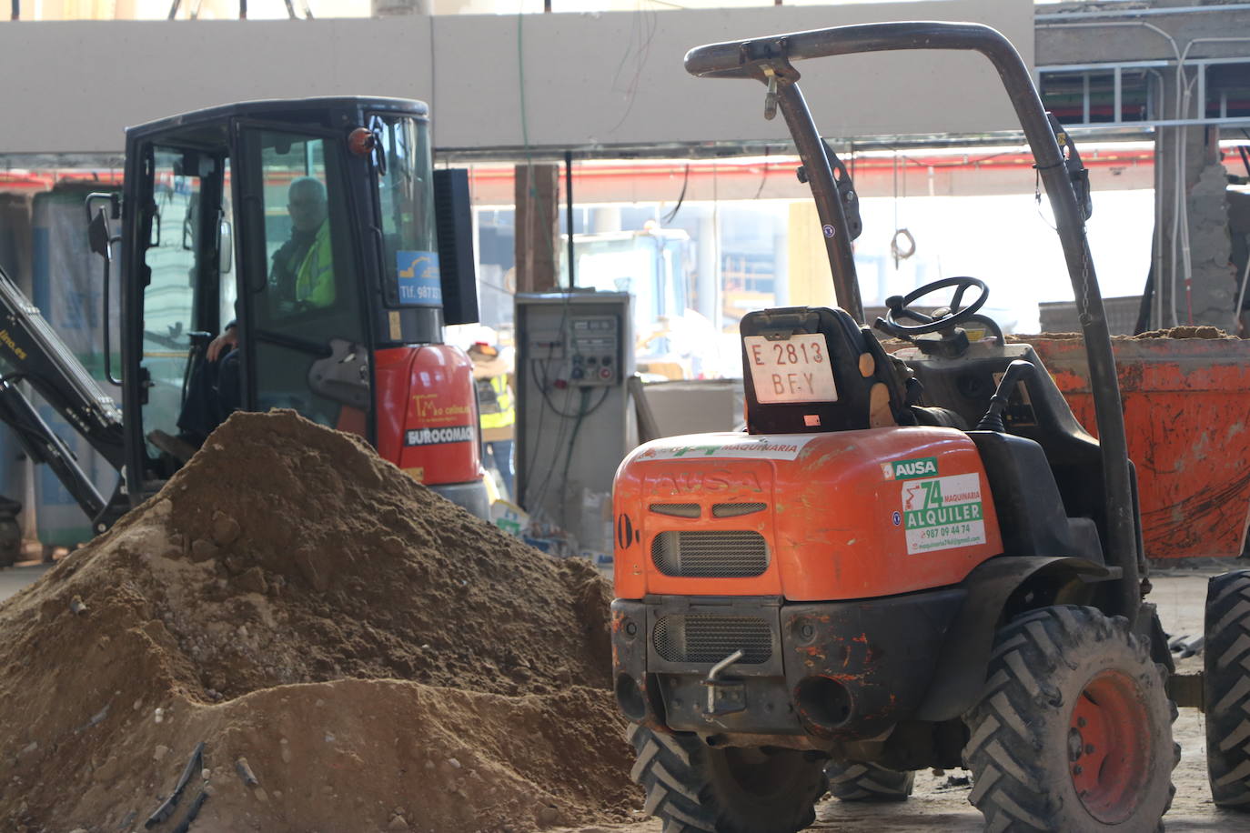 Obras del interior de la estación de Autobuses de León. 