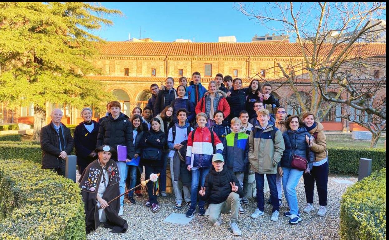 Los alumnos franceses en su intercambio en León.