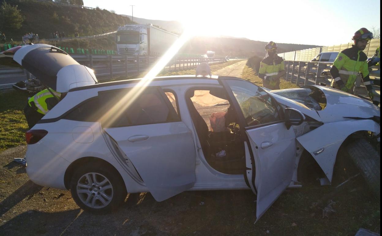 Estado en el que quedó el vehículo tras el accidente.