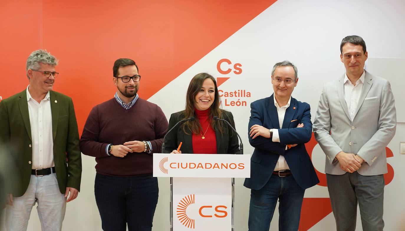 La presidenta de Ciudadanos Castilla y León, Gemma Villarroel, ofrece una rueda de prensa para presentar la nueva ejecutiva autonómica, así como las nuevas líneas para la cita electoral de mayo.