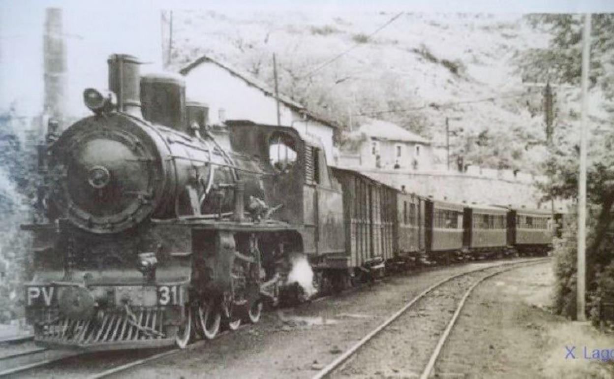 El proyecto del Ponfeblino recupera la vía para su uso turístico. En la imagen, en una fotografía histórica.