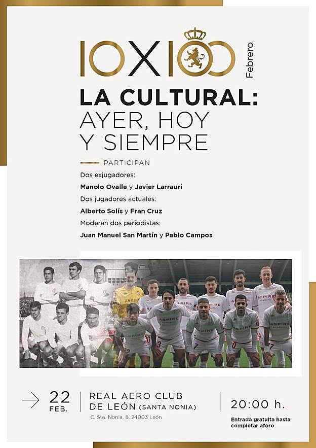 Imagen del cartel promocional de la charla '10x100' de la Cultural. 