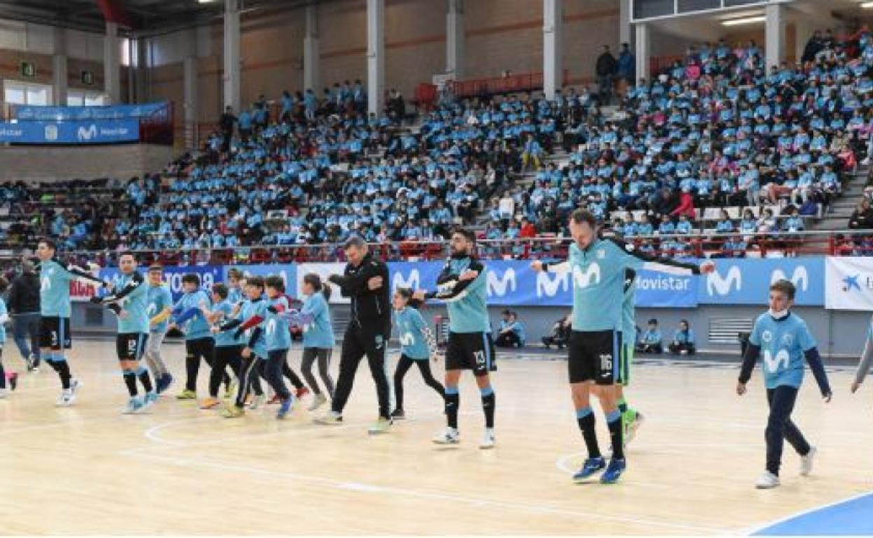 Acto del equipo madrileño de fútbol sala dentro de la gira Valores.