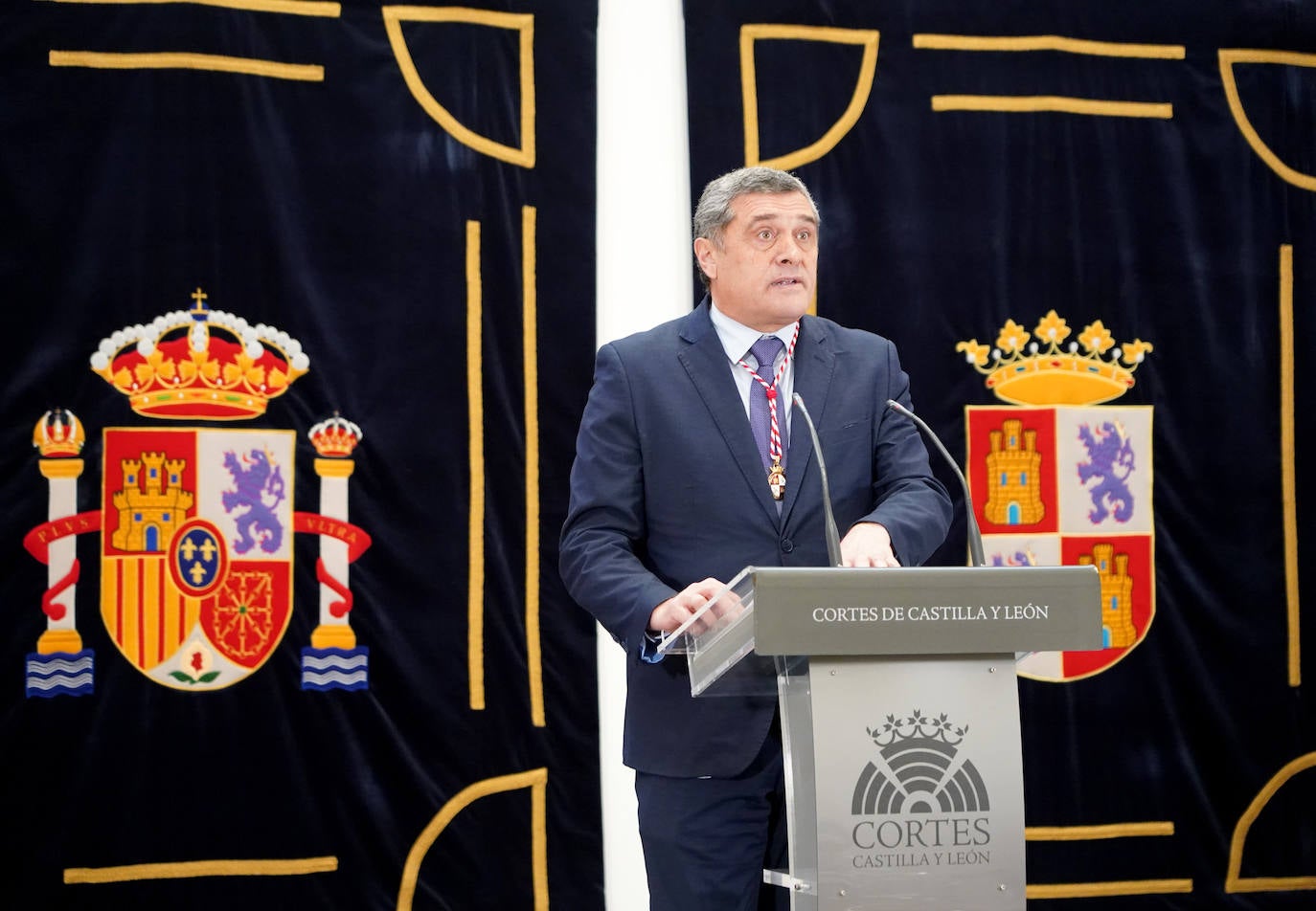 Intervención del presidente de las Cortes Carlos Pollán en el acto institucional del XL Aniversario del Estatuto de Autonomía de Castilla y León. 