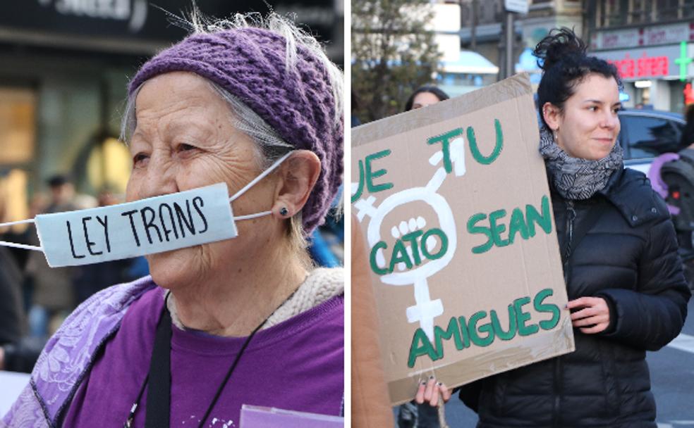 Dos manifestaciones diferentes recorren las calles de León en este 8 de marzo en el que el feminismo se ha dividido para lanzar un mismo mensaje.