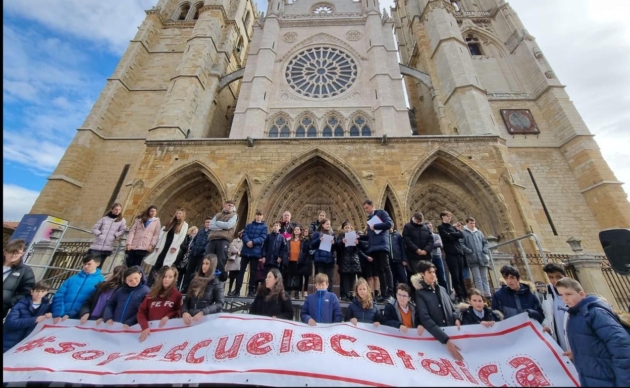 Acto por el Día de las Escuelas Católicas este viernes en León.