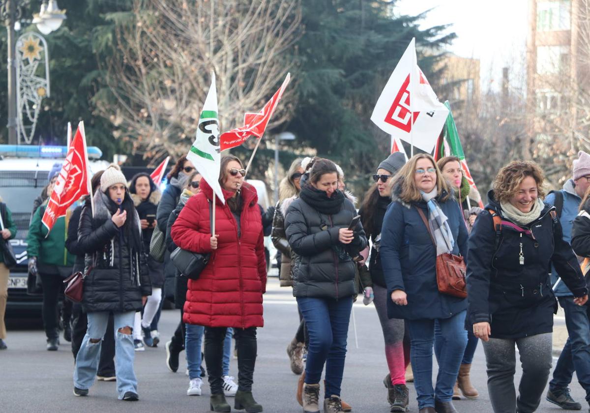 Manifestación de los trabajadores del Centro Estrada