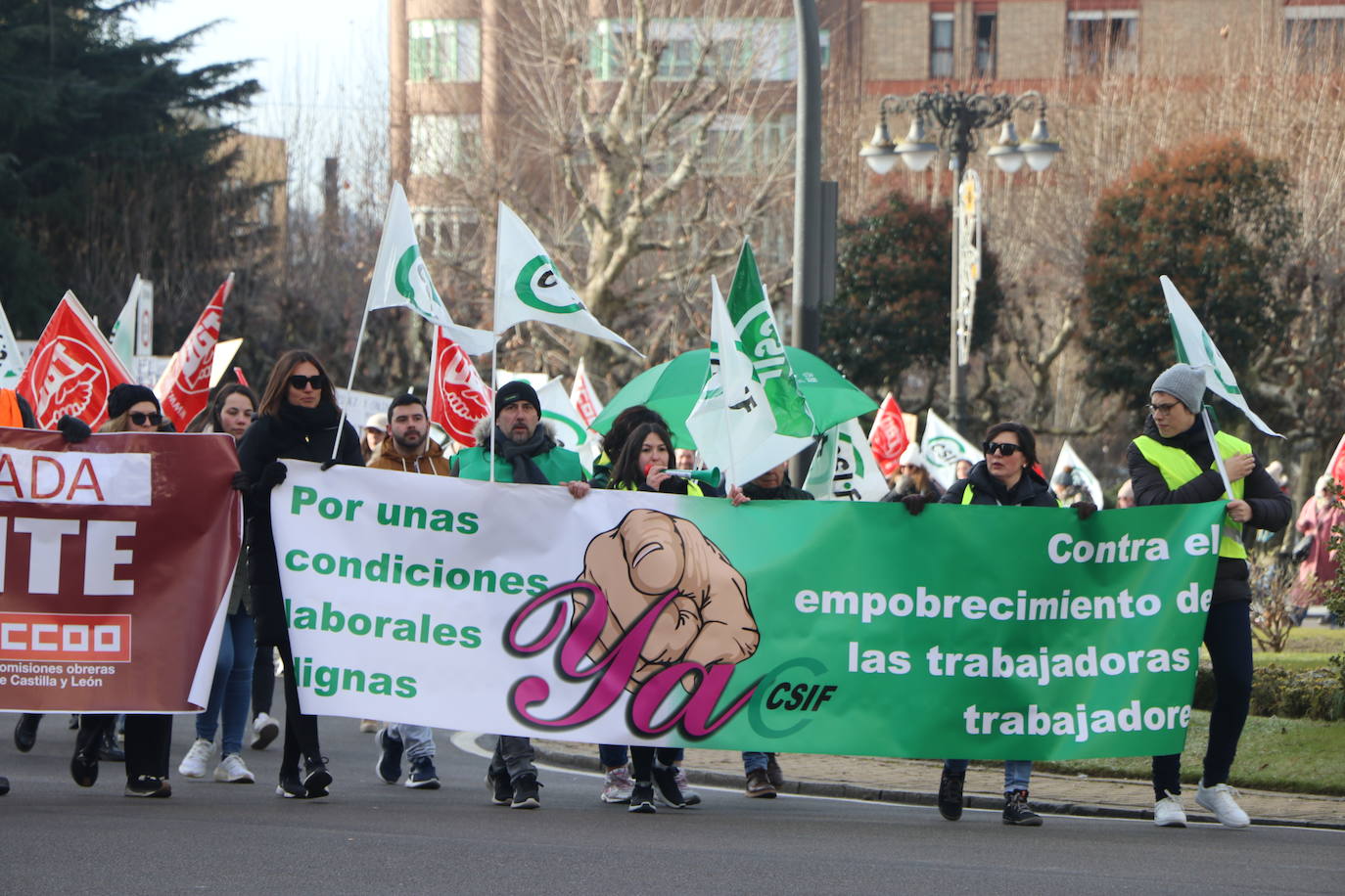 Manifestación de los trabajadores del Centro Estrada