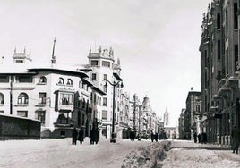 Ordoño II con los dos chalés de Manuel de Cárdenas. ca.1945.