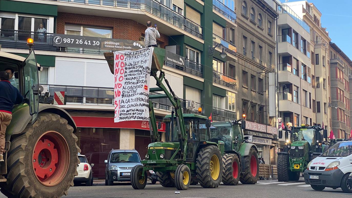 Las imágenes de la tractorada en León
