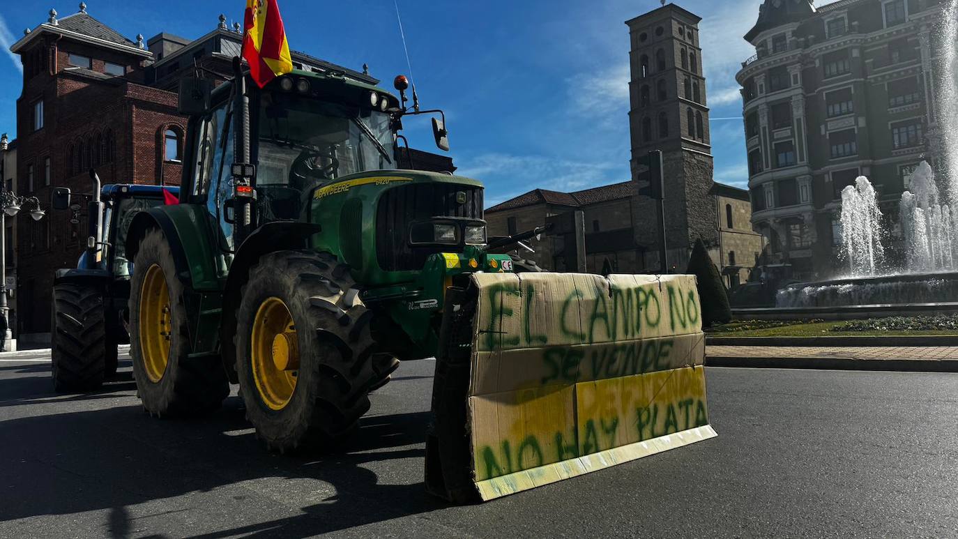 Las imágenes de la tractorada en León