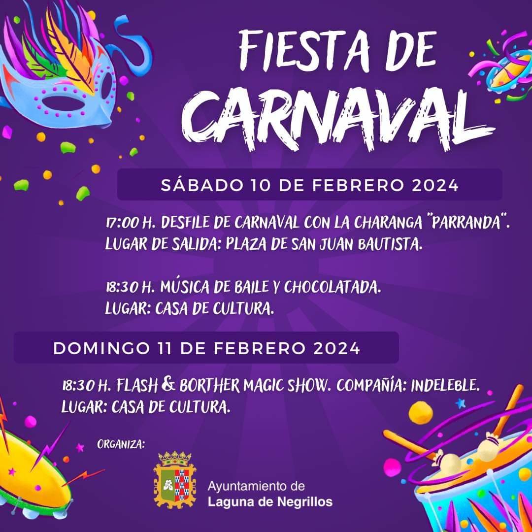 Cartel de carnaval de Laguna de Negrillos