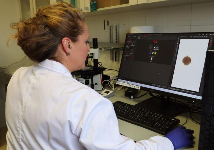 Susana Martínez, durante su trabajo en el laboratorio.