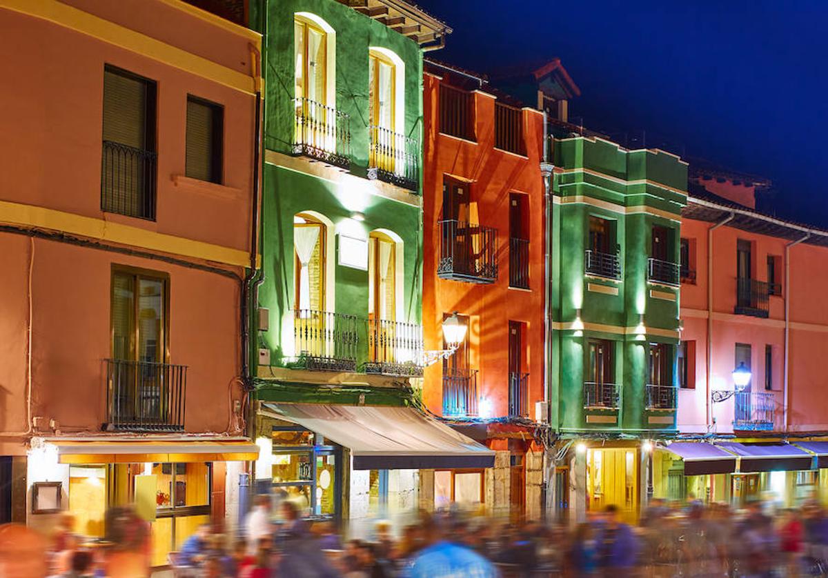 Barrio Húmedo de León de noche