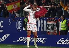 Rodri celebra el triunfo en El Toralín.