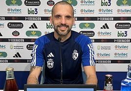 Yuri, en la sala de prensa de El Toralín.