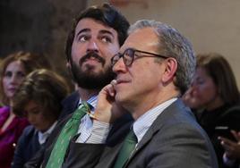 El vicepresidente de la Junta de Castilla y León, Juan García-Gallardo junto al consejero de Empleo Mariano Veganzones