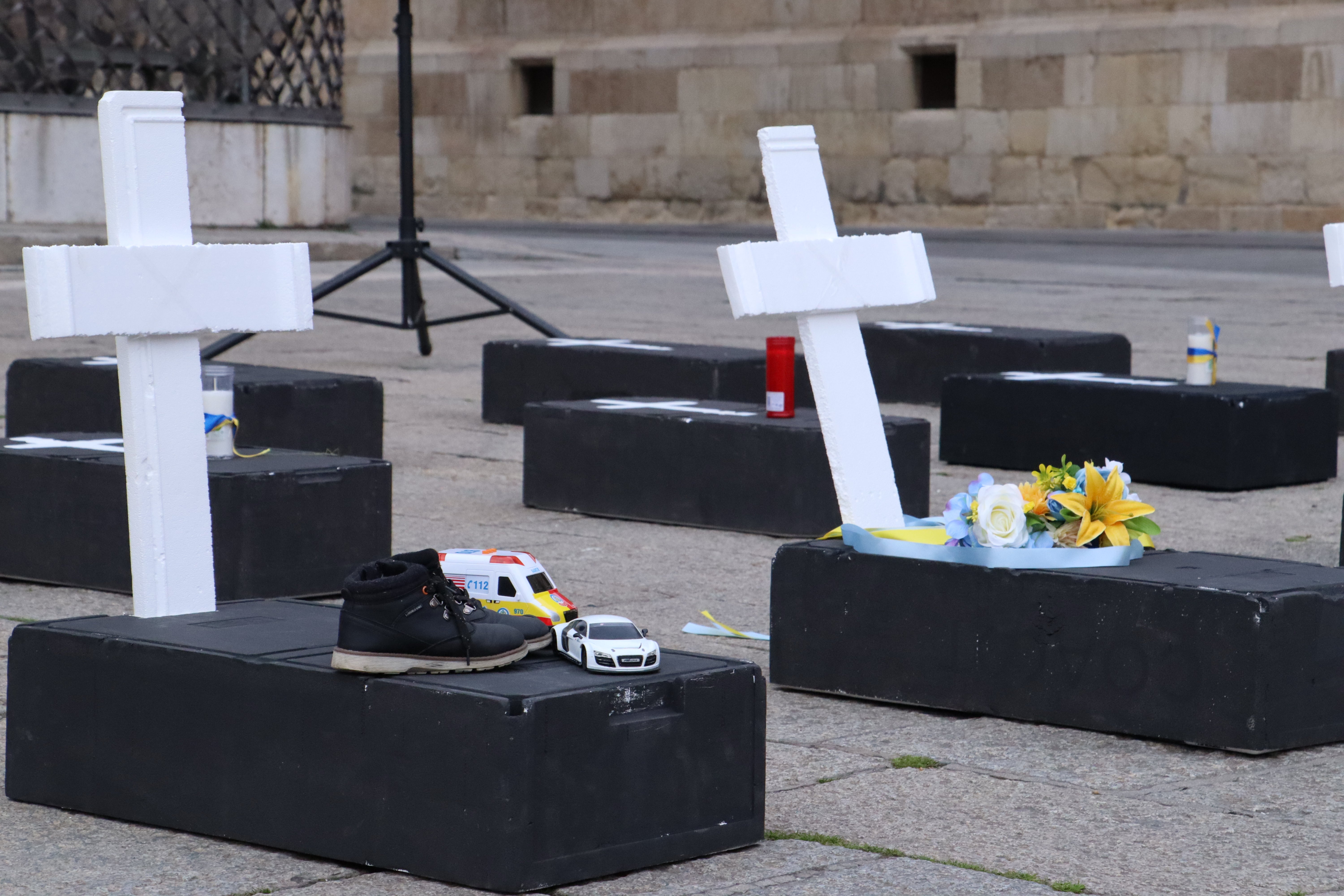 Homenaje a los caídos en la guerra de Ucrania.