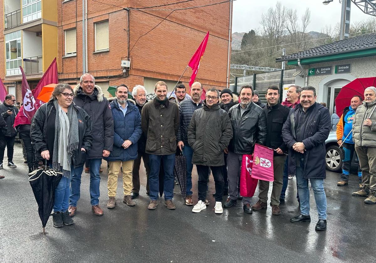 Manifestación contra el cierre de la rampa de Pajares.