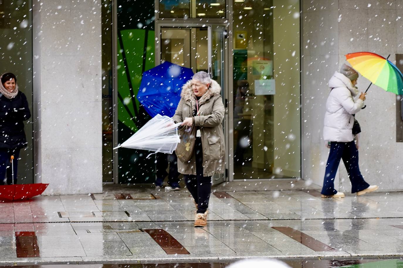 Nieve en la capital leonesa