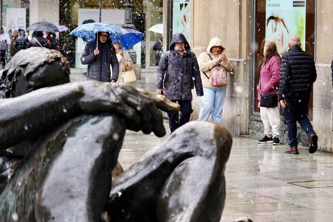 Nieve en la capital leonesa