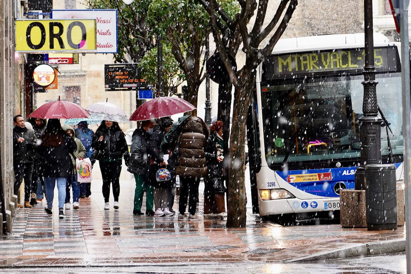 Nieve en la capital leonesa