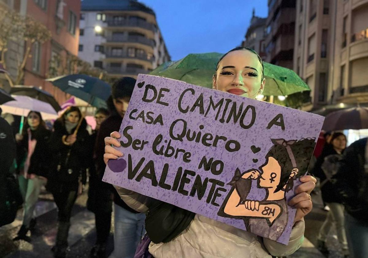 Imagen de la manifestación del 8M en León.