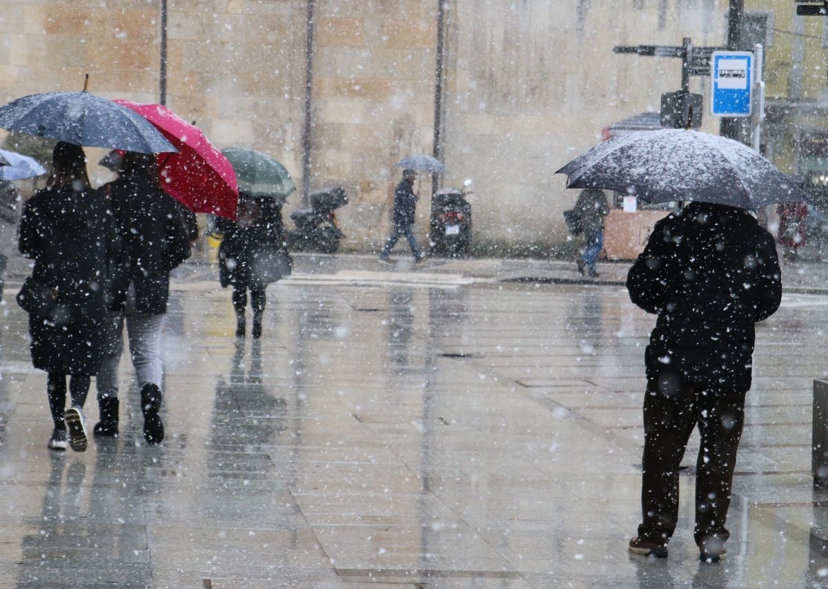 Nieve en la ciudad de León