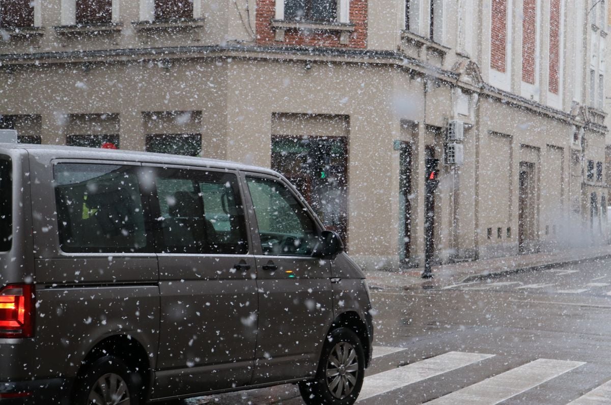 Nieve en la ciudad de León