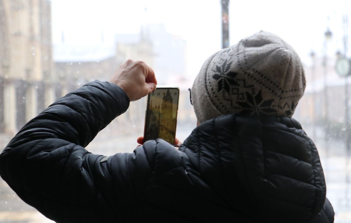 Nieve en la ciudad de León