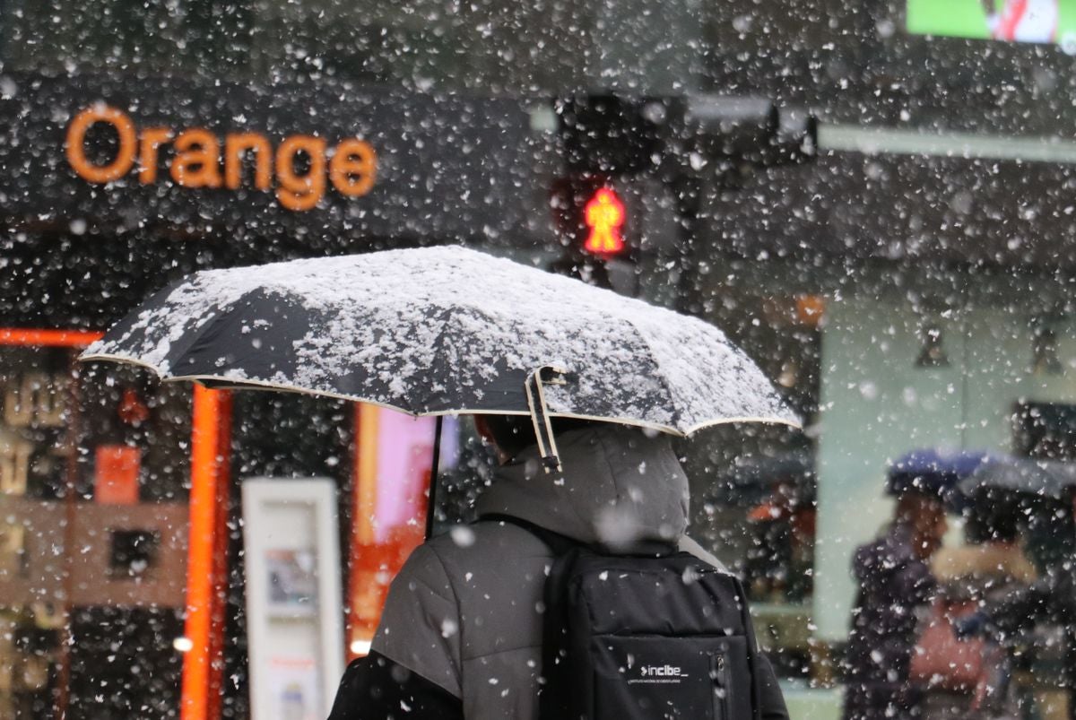 Nieve en la ciudad de León