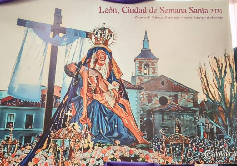 Imagen del cartel que anuncia la Semana Santa de León para la Cámara de Comercio.