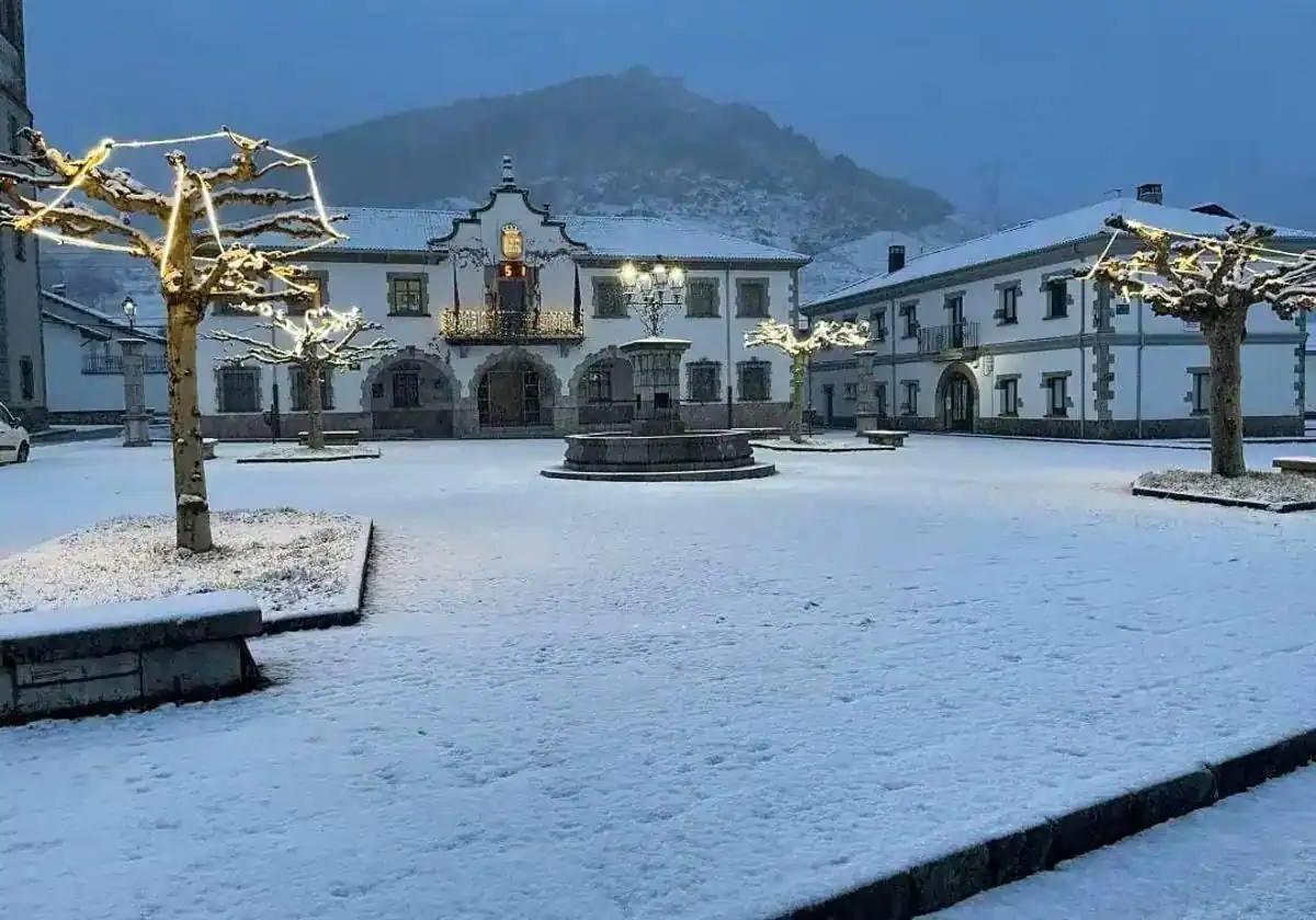 Nevada en la localidad de Villamanín.