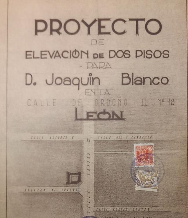 Proyecto de aumento de 2 pisos. Planos originales. 1956.