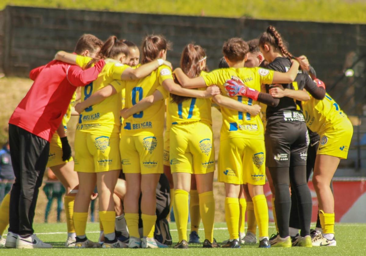 Las jugadoras del Olímpico, en su partido ante el Sardoma.