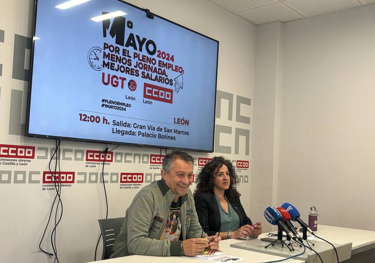 Enrique Reguero y Elena Blasco, secretarios provinciales de UGT y CCOO respectivamente.