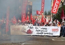 Una manifestación en León por el 1 de mayo.