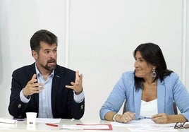 Tudanca y Sánchez en la Comisión Ejecutiva Autonómica (CEA) del PSCyL.