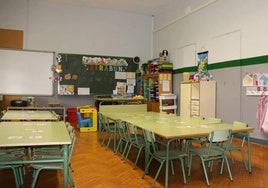 Imagen de archivo de un aula escolar.