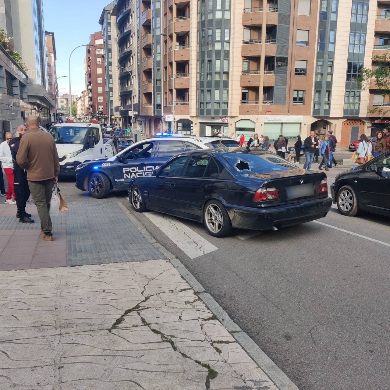 Persecución de la Policía Nacional en el centro de León