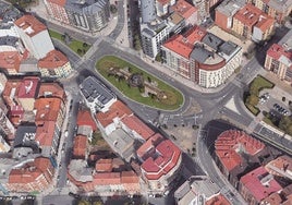 Imagen aérea del barrio de Santa Ana en la capital leonesa.