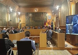 Imagen de archivo de un pleno de la Diputación de León.