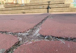 Estado de una cancha en El Ejido.