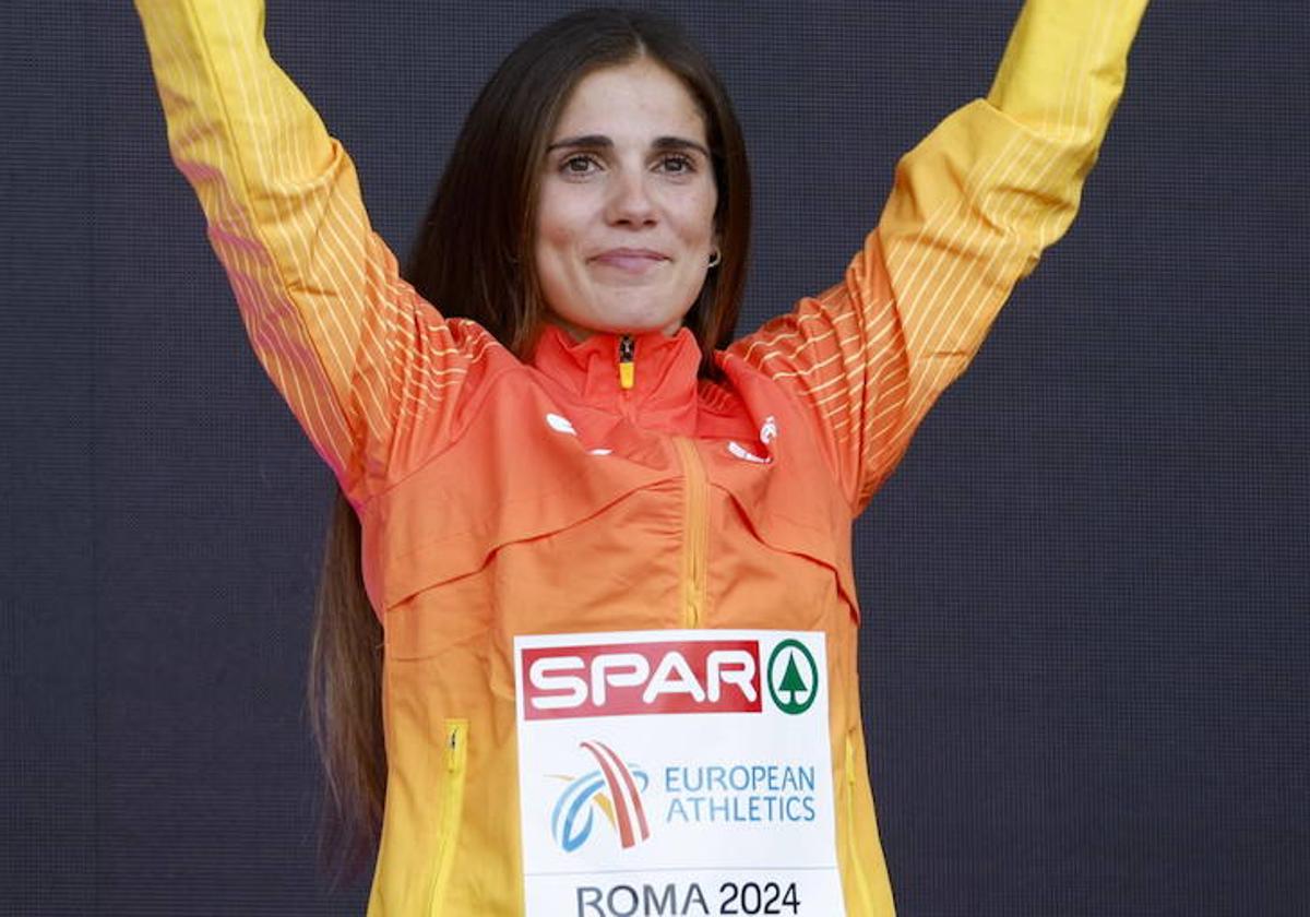 Marta García, en el podio de los Europeos de Roma