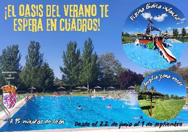 Cartel de las piscinas de Cuadros