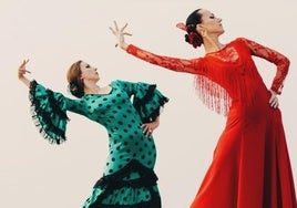 Imagen de archivo de dos personas bailando flamenco.