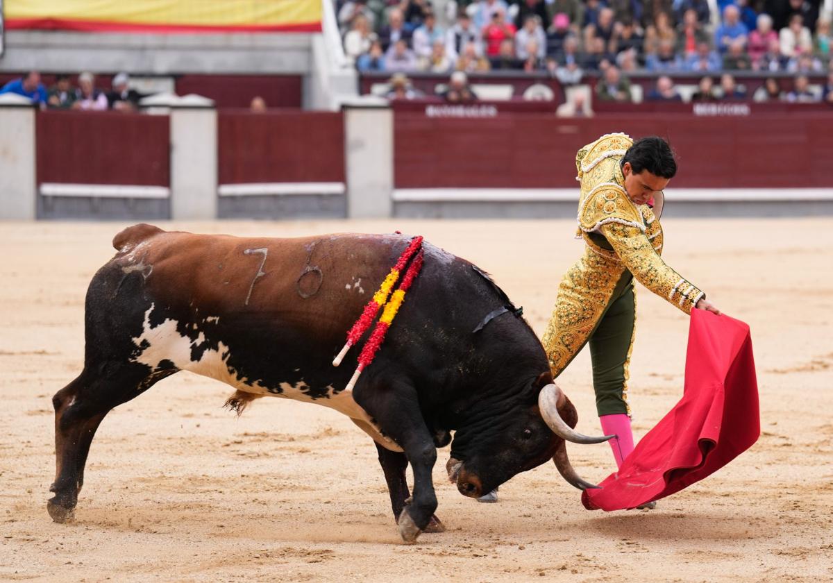 El diestro Juan de Castilla, con su primer toro en la séptima corrida.