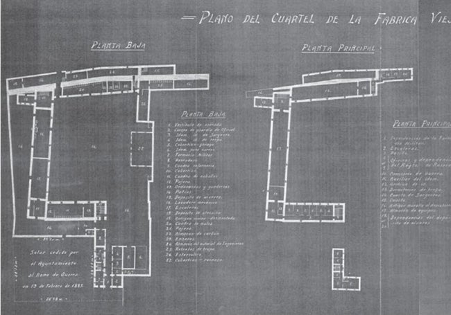 Plano del Cuartel de la Fábrica.